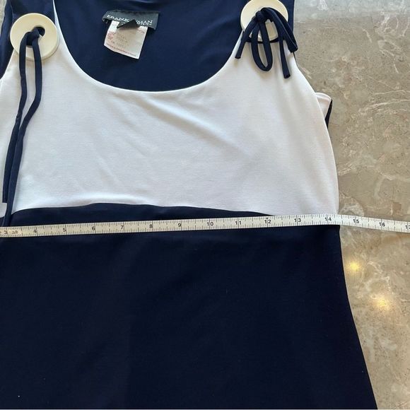 Frank Lyman blue and cream sleeveless dress size 6 - Picture 9 of 9